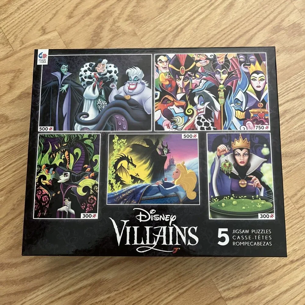 Ceaco Disney Villains 5 in 1 Multipack Jigsaw Puzzles - 2015 - 4 puzzles new